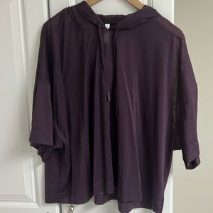 Athleta hoodie mesh crop